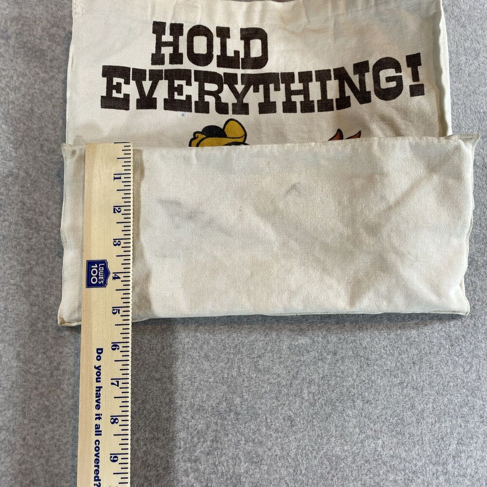 Vintage Disney Mickey Mouse Canvas Tote Bag "Hold Everything!" Cowboy Cream Rare - Picture 5 of 10